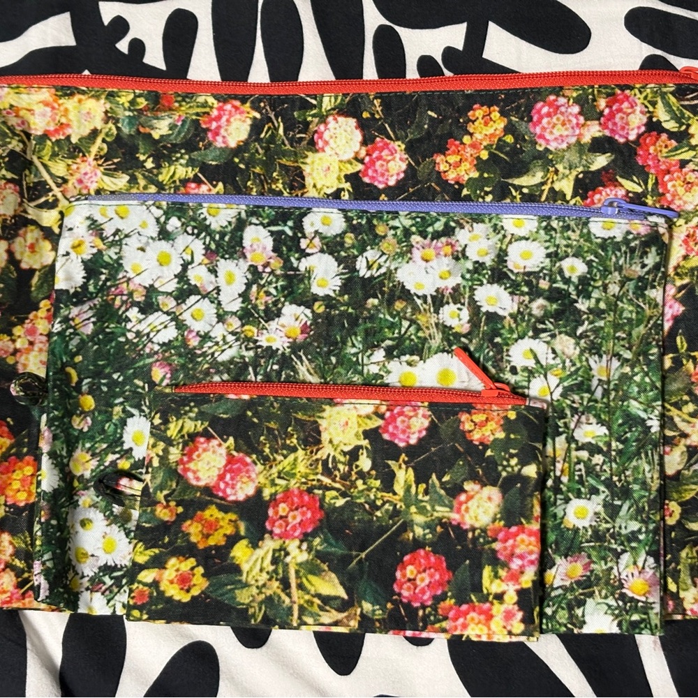 BAGGU Photo Floral Pouch Set. Used in like new condition.